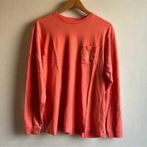 Salmon Vineyard Vines Men's Vibrant Coral Long Sleeve Tee